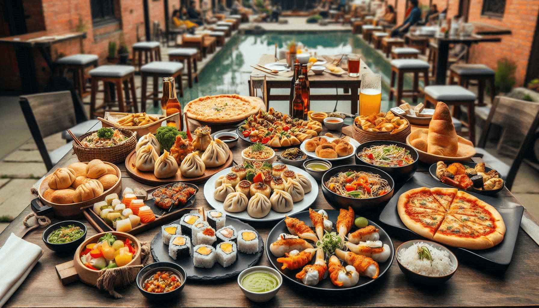 Table of Different Foods from different cuisines